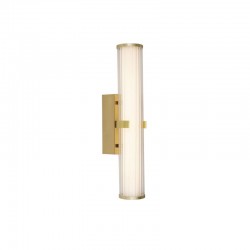 Clamp - Ribbed Clear & White Glass with Gold Wall Lamp Clamp - Ribbed Clear & White Glass with Gold Wall Lamp