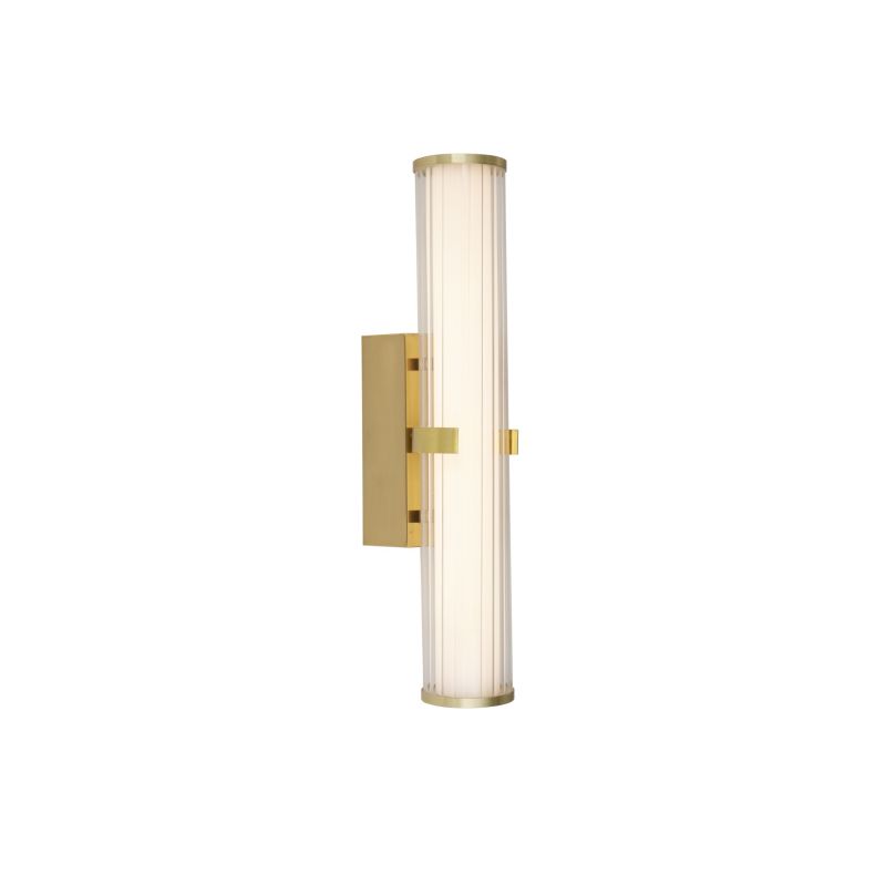 Searchlight-63125-1GO - Clamp - Ribbed Clear & White Glass with Gold Wall Lamp