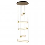 Clamp - LED Double Ribbed Glass & Gold 5 Light Cluster Fitting Clamp - LED Double Ribbed Glass & Gold 5 Light Cluster Fitting