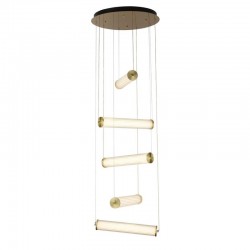 Clamp - LED Double Ribbed Glass & Gold 5 Light Cluster Fitting Clamp - LED Double Ribbed Glass & Gold 5 Light Cluster Fitting