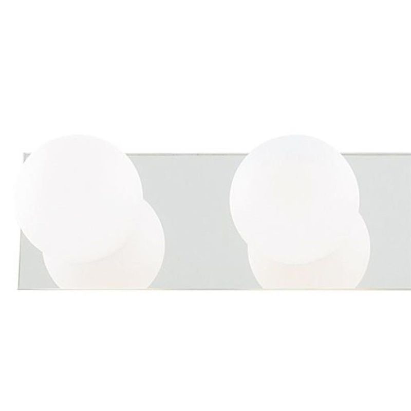Searchlight-6337-4 - Global - Bathroom Mirrored 4 Light Wall Lamp with White Glasses