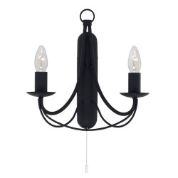 Maypole - Decorative Matt Black Twin Wall Lamp