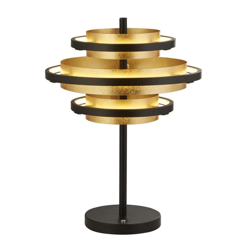 Searchlight-6357BG - Hive - Black LED Table Lamp with Gold Leaf Shade