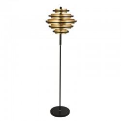 Hive - Black LED Floor Lamp with Gold Leaf Shade Hive - Black LED Floor Lamp with Gold Leaf Shade