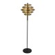 Searchlight-6359BG - Hive - Black LED Floor Lamp with Gold Leaf Shade