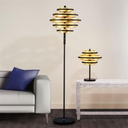 Hive - Black LED Floor Lamp with Gold Leaf Shade Hive - Black LED Floor Lamp with Gold Leaf Shade