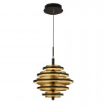 Hive - Black LED Pendant with Gold Leaf Shade Hive - Black LED Pendant with Gold Leaf Shade