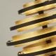 Searchlight-6375-5BG - Hive - Black LED Pendant with Gold Leaf Shade