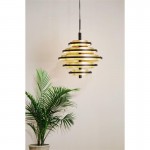 Hive - Black LED Pendant with Gold Leaf Shade Hive - Black LED Pendant with Gold Leaf Shade