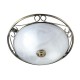 Searchlight-6436 - Weybridge - Antique Brass 2 Light Flush with Alabaster Glass