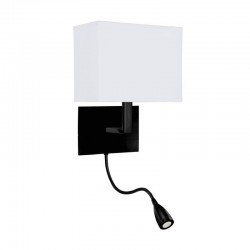 Hotel - Black Mother & Child LED Wall Lamp with White Shade Hotel - Black Mother & Child LED Wall Lamp with White Shade