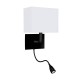 Searchlight-6519BK - Hotel - Black Mother & Child LED Wall Lamp with White Shade