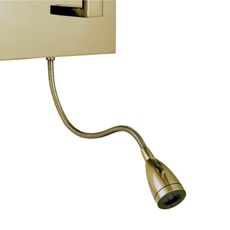 Searchlight-6519SB - Hotel - Satin Brass Mother & Child LED Wall Lamp with White Shade
