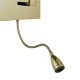 Searchlight-6519SB - Hotel - Satin Brass Mother & Child LED Wall Lamp with White Shade