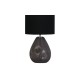 Searchlight-65420BK - Devon - Black Punched Glass Table Lamp with Black Linen Shade