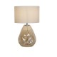 Searchlight-65420CP - Devon - Champagne Punched Glass Table Lamp with Off White Linen Shade