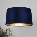 Larix - Shade Only - Navy Velvet Shade with Gold Inner Ø 40 cm Larix - Shade Only - Navy Velvet Shade with Gold Inner Ø 40 cm