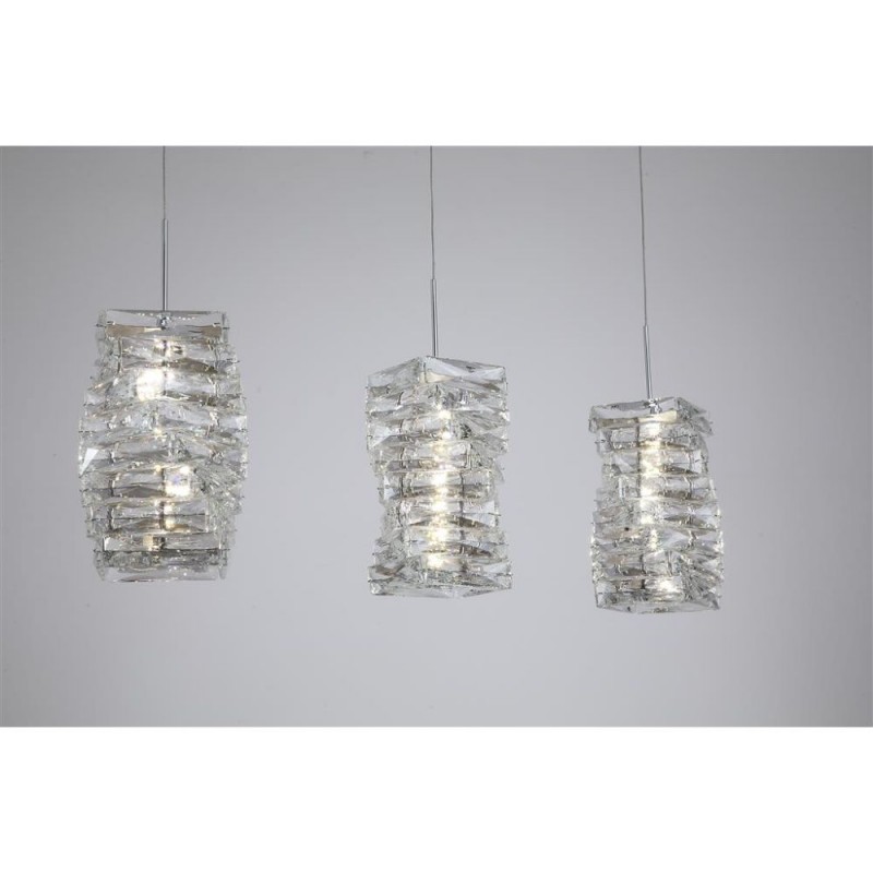 Searchlight-65811-3CC - Modena - Chrome 3 Light LED over Island Fitting with Crystal