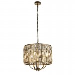 Bijou - Antique Brass 5 Light Pendant with Amber Crystal Bijou - Antique Brass 5 Light Pendant with Amber Crystal