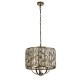 Searchlight-6585-5AB - Bijou - Antique Brass 5 Light Pendant with Amber Crystal