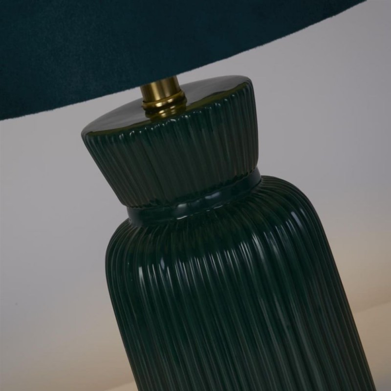 Searchlight-66033EM - Tia - Emerald Ceramic Table Lamp with Green Velvet Shade