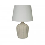 Padstow - Cream Ceramic Table Lamp with Ivory Shade