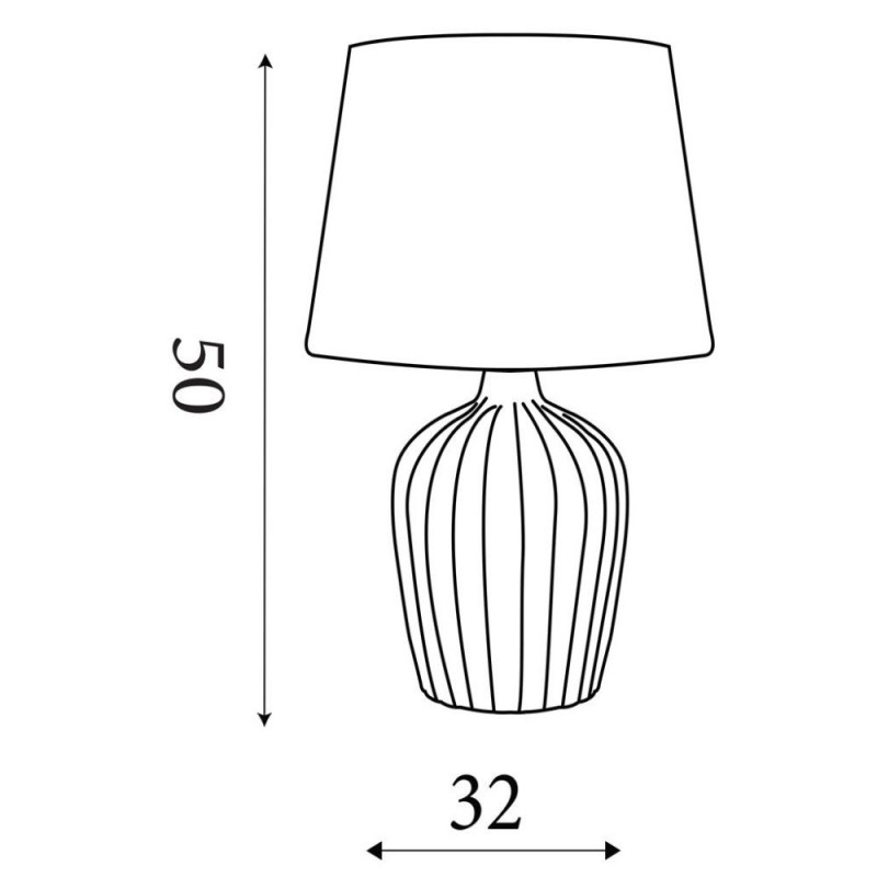 Searchlight-66037CR - Padstow - Cream Ceramic Table Lamp with Ivory Shade
