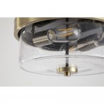 Preston - Antique Brass 2 Light Flush with Seeded Glass
