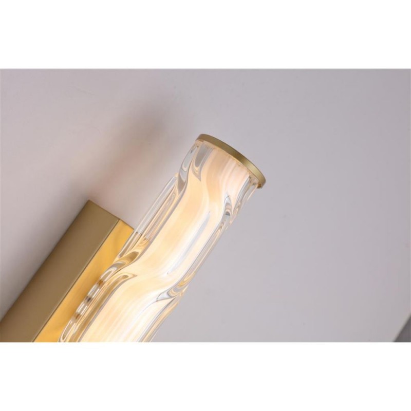 Searchlight-66310-1GO - Vibrate - Matt Gold LED Wall Lamp with Decorative Glass