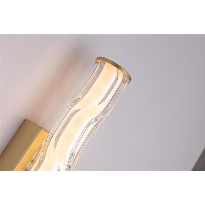 Searchlight-66311-1GO - Vibrate - Matt Gold LED Wall Lamp with Decorative Glass
