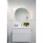 Vibrate - Matt Gold LED Wall Lamp with Decorative Glass