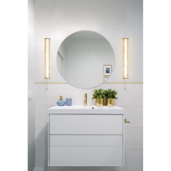 Vibrate - Matt Gold LED Wall Lamp with Decorative Glass