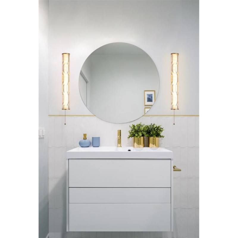 Searchlight-66311-1GO - Vibrate - Matt Gold LED Wall Lamp with Decorative Glass