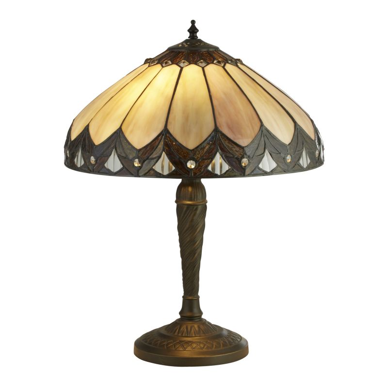 Table & Floor Lamp - Pearl - Tiffany Glass 2 Light Table Lamp Searchlight-6706-40 - Pearl - Tiffany Glass 2 Light Table Lamp