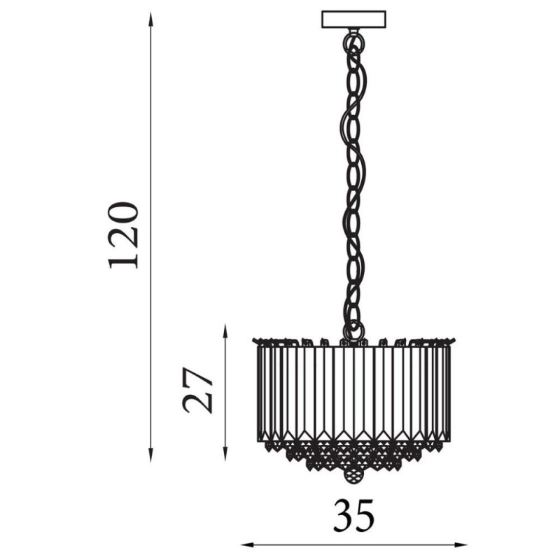 Searchlight-6715CC - Sigma - Chrome 4 Light Pendant with Acrylic
