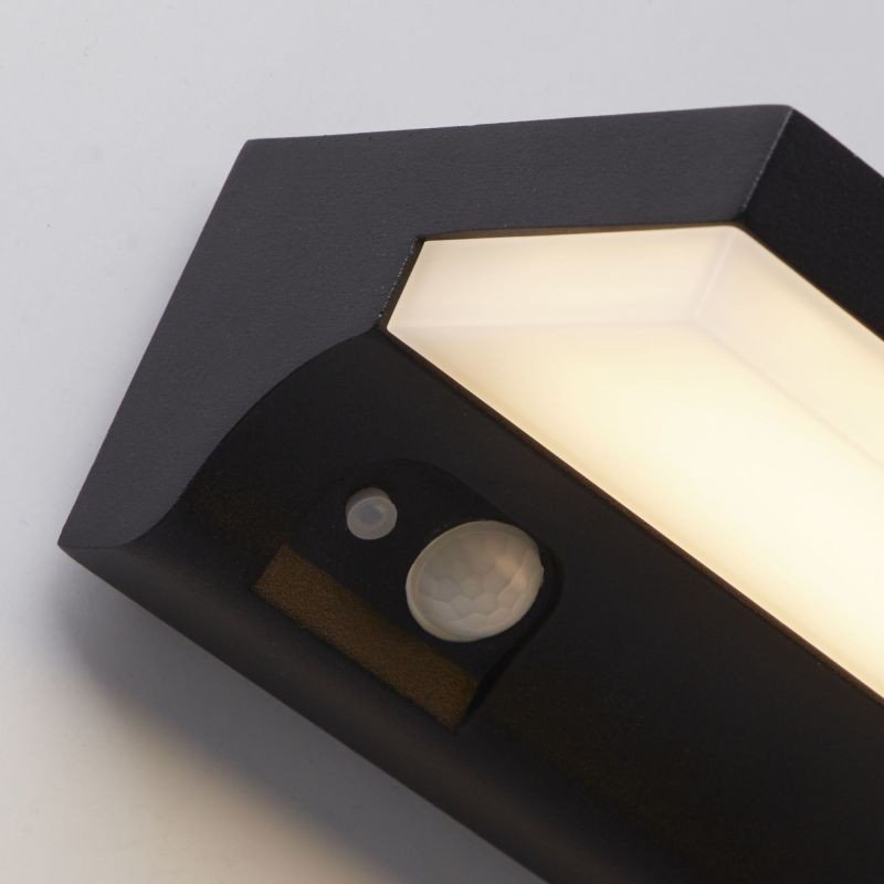 Searchlight-67417BK - Solar - Black LED Solar Wall Lamp with Sensor