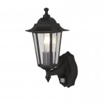 Alex - Outdoor Black & Clear Glass PIR Wall Lamp Alex - Outdoor Black & Clear Glass PIR Wall Lamp