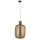 Ceiling Lights - Barrel - Amber Glass & Satin Gold Pendant Searchlight-68361AM - Barrel - Amber Glass & Satin Gold Pendant