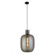 Ceiling Lights - Barrel - Smoky Glass & Matt Black Pendant Searchlight-68361SM - Barrel - Smoky Glass & Matt Black Pendant