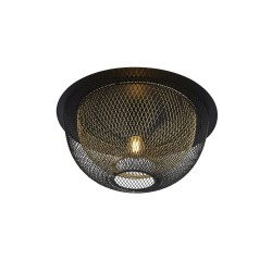 Honeycomb - Black & Gold Mesh Semi Flush