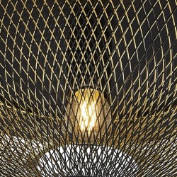 Honeycomb - Black & Gold Mesh Semi Flush