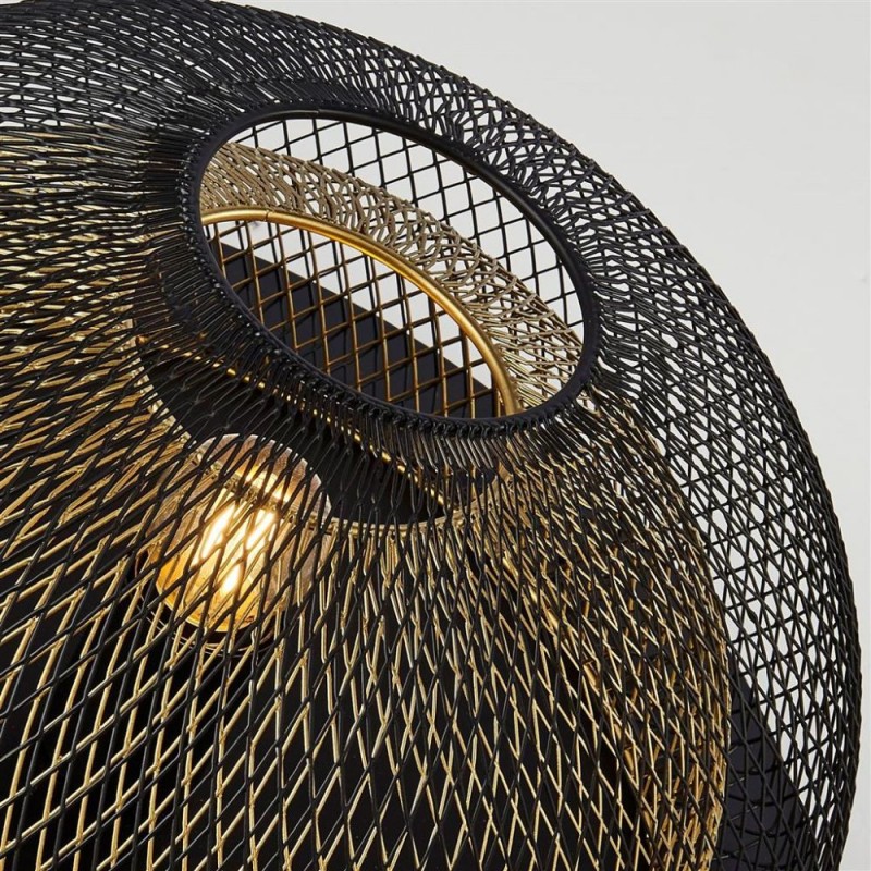 Searchlight-6840BGO - Honeycomb - Black & Gold Mesh Semi Flush