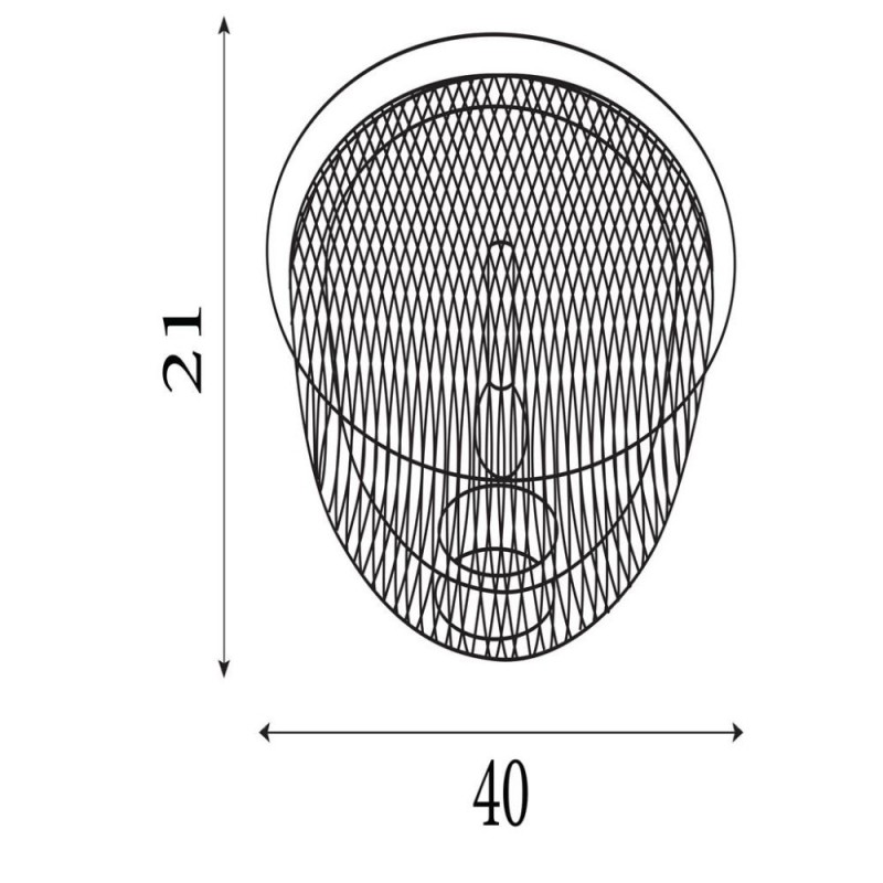 Searchlight-6840BGO - Honeycomb - Black & Gold Mesh Semi Flush