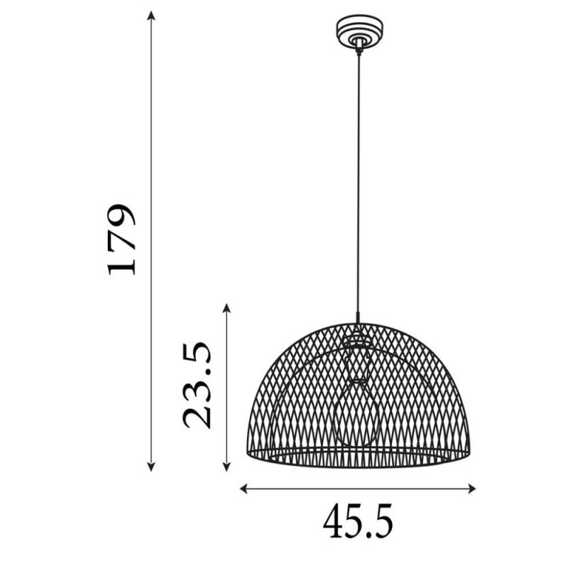 Searchlight-6841BGO - Honeycomb - Black & Gold Mesh Pendant