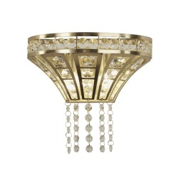 Gemma - Satin Brass 2 Light Wall Lamp with Clear Crystal
