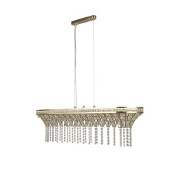 Gemma - Satin Brass 8 Light over Island Fitting with Clear Crystal
