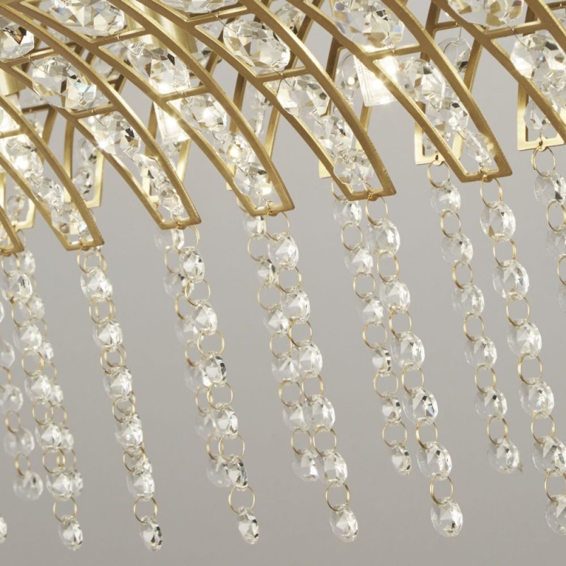 Searchlight-68510-8SB - Gemma - Satin Brass 8 Light over Island Fitting with Clear Crystal