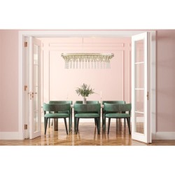 Gemma - Satin Brass 8 Light over Island Fitting with Clear Crystal