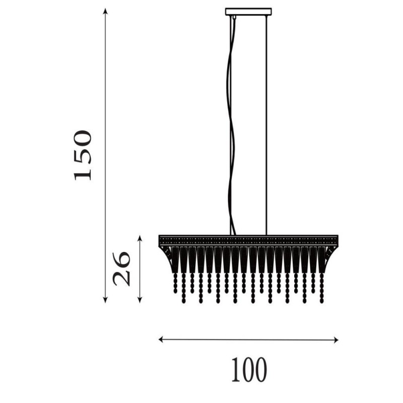 Searchlight-68510-8SB - Gemma - Satin Brass 8 Light over Island Fitting with Clear Crystal