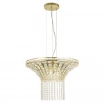 Gemma - Satin Brass 8 Light Chandelier with Clear Crystal